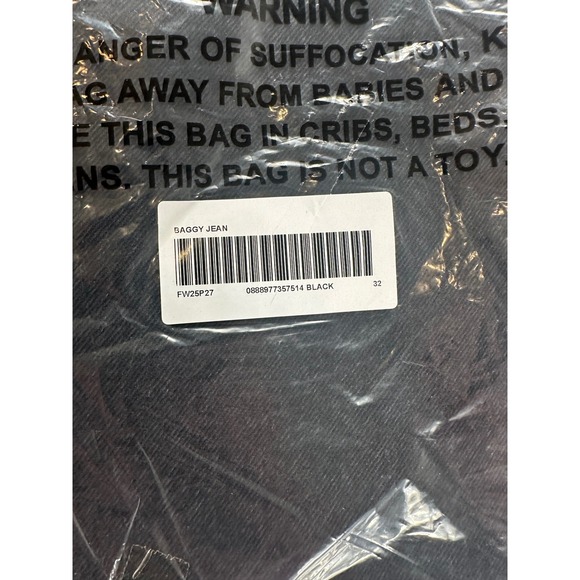 Supreme Baggy Jean (FW25) Black Mens Size 32 - Picture 6 of 7